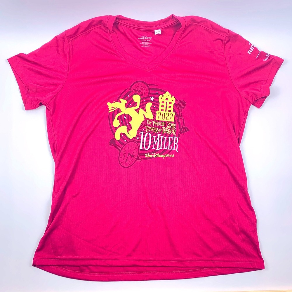 runDisney Springtime Surprise 2022 Twilight Zone‎ Tower Terror 10 Mile V Neck XL